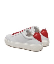 LOVE MOSCHINO BOLD 40 Tenisi din piele alb roșu - Pantofi femei - 3