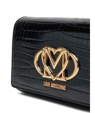 LOVE MOSCHINO CROCO Geantă de umăr crocus negru - Genți femei - 3