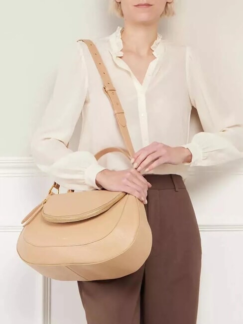 SOLE Geanta de mana, cu bareta de umar, din piele prăjită - Genți femei