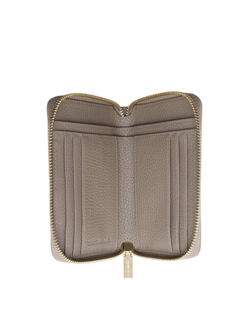 METALLIC SOFT Portofel cu fermoar taupe cald - Portofele femei