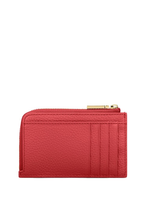 METALLIC SOFT Suport card/Portmonee din piele merisoare - Portofele femei