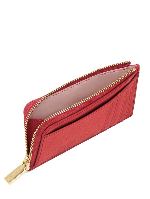 METALLIC SOFT Suport card/Portmonee din piele merisoare - Portofele femei