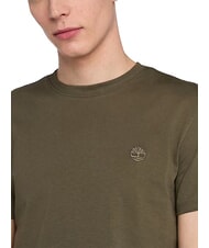 TIMBERLAND SS DUNRIVER CREW Tricou din bumbac frunze verde-cassel pământ - tricou - 3