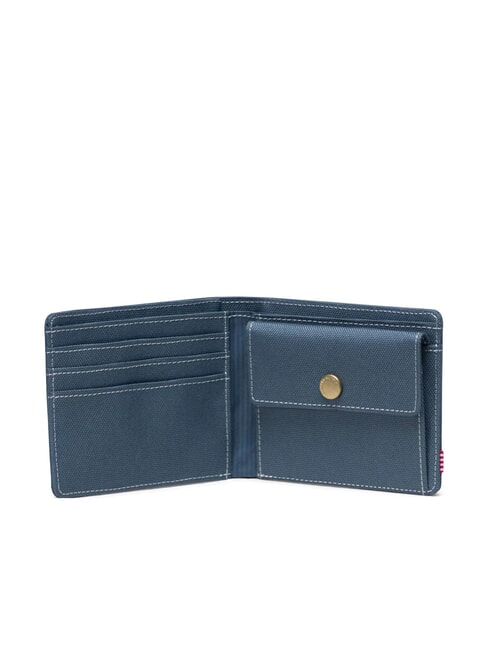 ROY Portofel miraj albastru/cusătură albă - Portofele bărbați