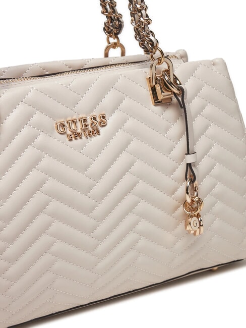 ANNING Geantă matlasată cu mânere cu lanț STONE - Genți femei