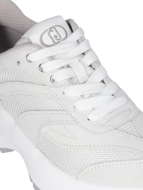 EVA 03 Tenisi din piele intoarsa si plasa stralucitoare alb/whi - Pantofi femei