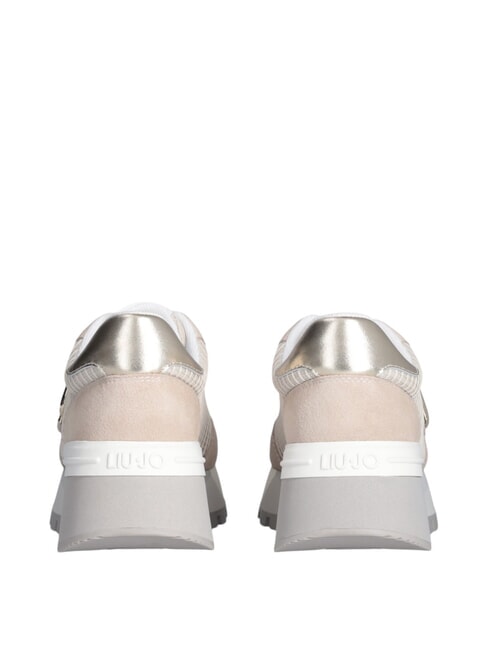 AMAZING 25 Tenisi din piele intoarsa si plasa nisip/aur deschis - Pantofi femei