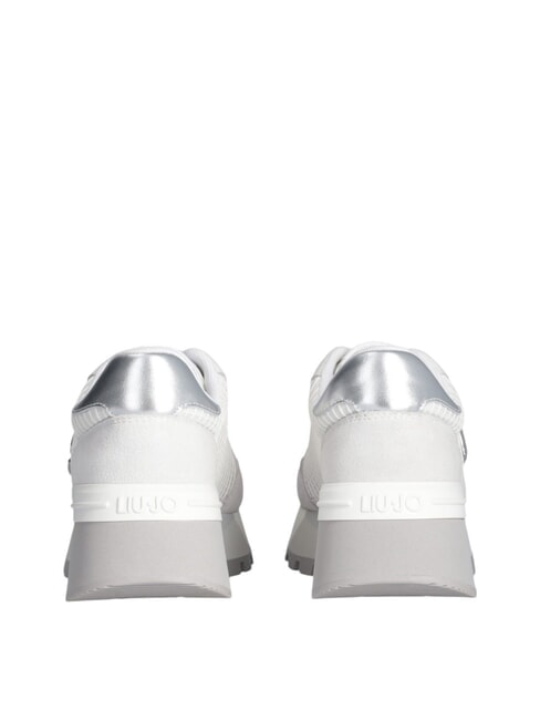 AMAZING 25 Tenisi din piele intoarsa si plasa alb/argintiu - Pantofi femei