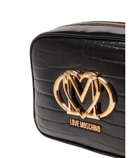 LOVE MOSCHINO CROCO PRINTED Geanta de umar pentru camera crocus negru - Genți femei - 3