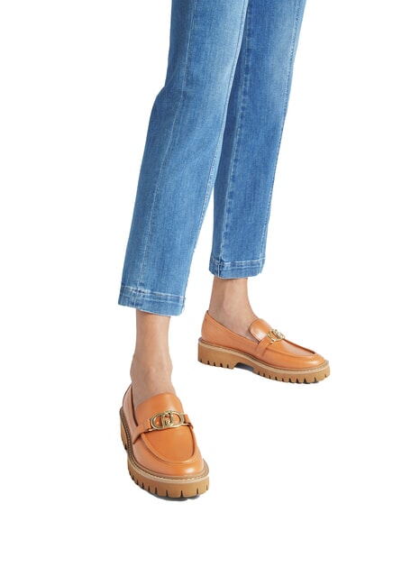 CORA 01  Mocasini din piele coniac - Pantofi femei