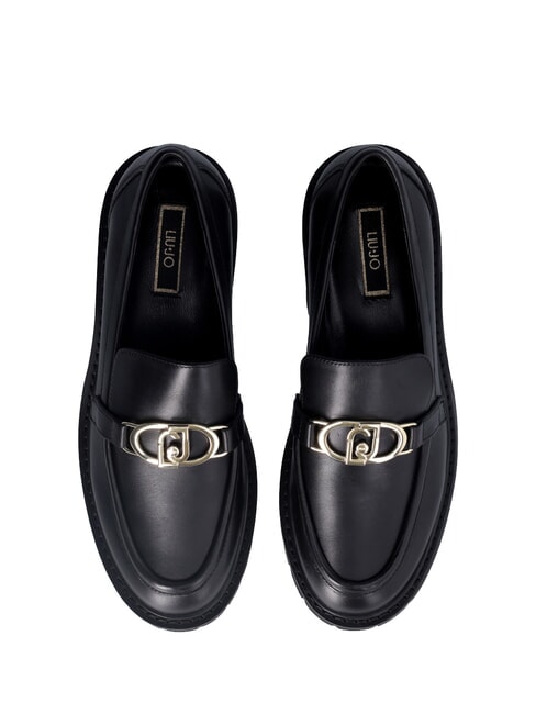 CORA 01  Mocasini din piele negru - Pantofi femei