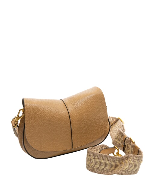 HELENA ROUND Geanta din piele cu curea dubla de umar natură - Genți femei