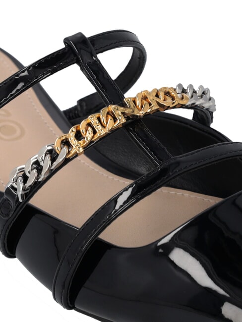 GIANIRA Balerini din piele lacuita limuzină neagră - Pantofi femei