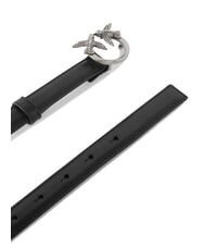 PINKO LOVE BERRY Curea de piele negru-argint vechi - Curele - 5