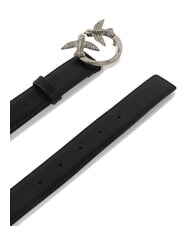 PINKO LOVE BERRY Curea de piele negru-argint vechi - Curele - 5