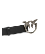 PINKO LOVE BERRY Curea de piele negru-argint vechi - Curele - 3