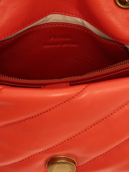 MINI LOVE BAG Geanta Nappa roșu mandarin-aur antic - Genți femei