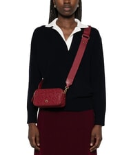 PINKO EMBOSSED LOGO Geanta de umar pentru camera bordeaux merlot-aur antic - Genți femei - 5