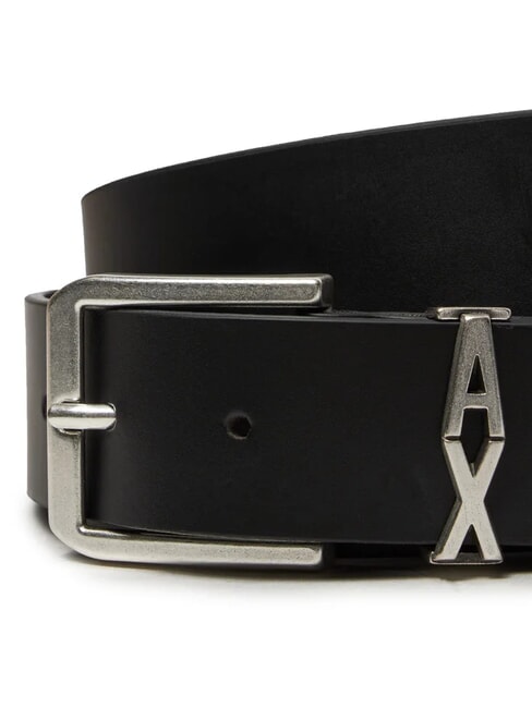 A|X METALLIC LOGO Curea din piele, se poate scurta negru - Curele