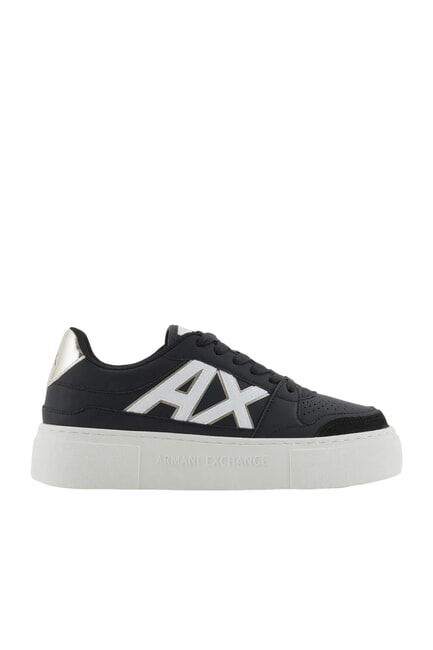 AX LOGO Adidași cu platformă negru+aur pal - Pantofi femei