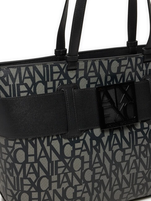 SUSIE Geantă shopper cu logo peste tot bej/negru - Genți femei