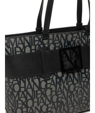 ARMANI EXCHANGE SUSIE Geantă shopper cu logo peste tot bej/negru - Genți femei - 3