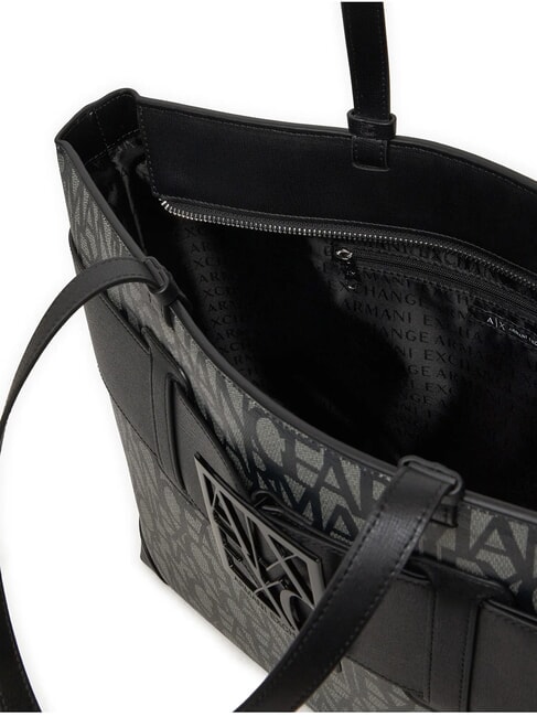 SUSIE Geantă shopper cu logo peste tot bej/negru - Genți femei