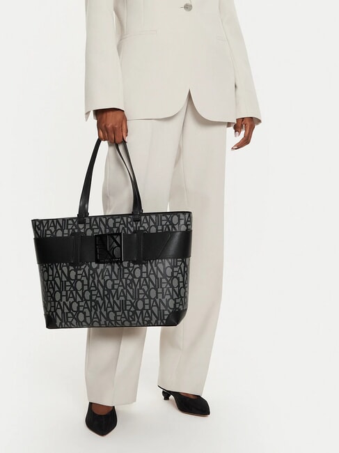 SUSIE Geantă shopper cu logo peste tot bej/negru - Genți femei