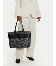 ARMANI EXCHANGE SUSIE Geantă shopper cu logo peste tot bej/negru - Genți femei - 5