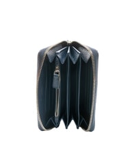 GIANNI CHIARINI GRAIN Portofel mediu din piele cu fermoar BLUE - Portofele femei - 2