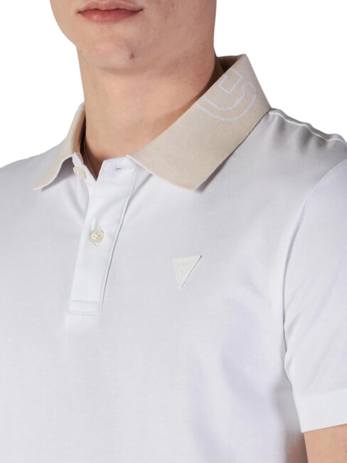 NOLAN SS Tricou polo stretch cu m&acirc;neci scurte alb purpuriu - maiou Polo