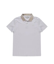 GUESS NOLAN SS Tricou polo stretch cu m&acirc;neci scurte alb purpuriu - maiou Polo - 4