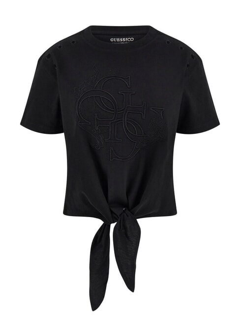 CN SS EYELET Tricou cu nod si broderie jetbla - tricou