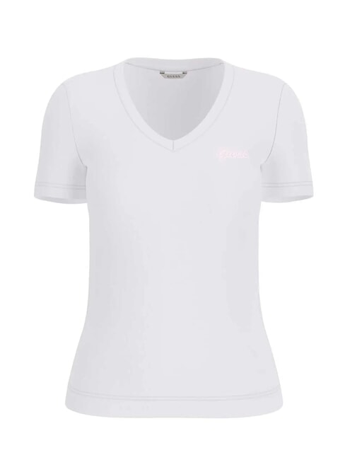 VN SS LIGHT BASIC Tricou moale cu decolteu în V alb purpuriu - tricou