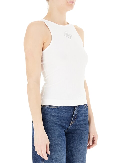 NEW SL ROUND GUENDALINA Top cu logo cu strasuri 4G alb purpuriu - tricou