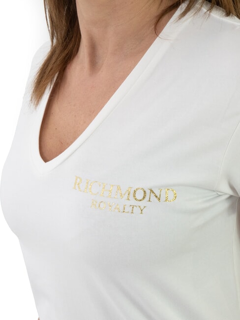 VATICI Tricou stretch alb murdar/auriu - tricou