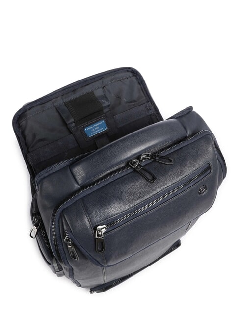 CRONUS Rucsac din piele, suport laptop 14". albastru - Rucsacuri pentru laptop