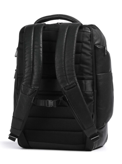 CRONUS Rucsac din piele, suport laptop 14". negru - Rucsacuri pentru laptop