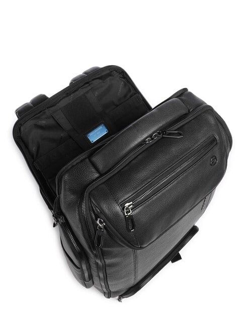 CRONUS Rucsac din piele, suport laptop 14". negru - Rucsacuri pentru laptop