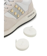 LOVE MOSCHINO DUNE 30 Tenisi cu crampoane în formă de inimă alb/argintiu10 - Pantofi femei - 5
