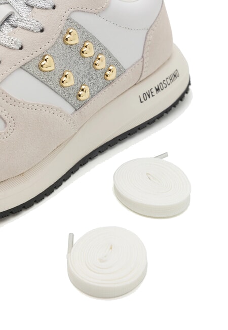 DUNE 30 Tenisi cu crampoane în formă de inimă alb/argintiu10 - Pantofi femei