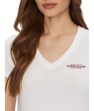 GUESS JEANS SS VN SLIM Tricou din bumbac alb purpuriu - tricou - 3