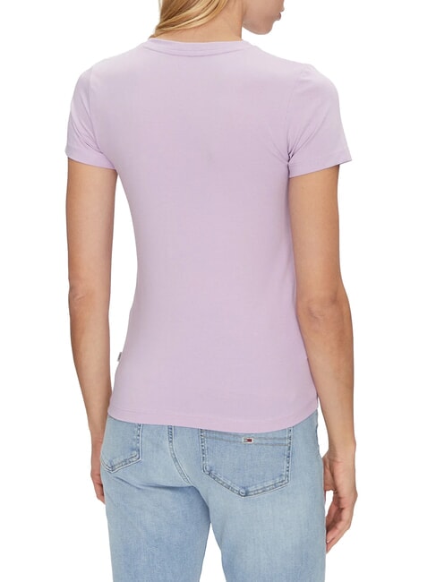 SLIM LOGO Tricou stretch slim fit floare de liliac - tricou