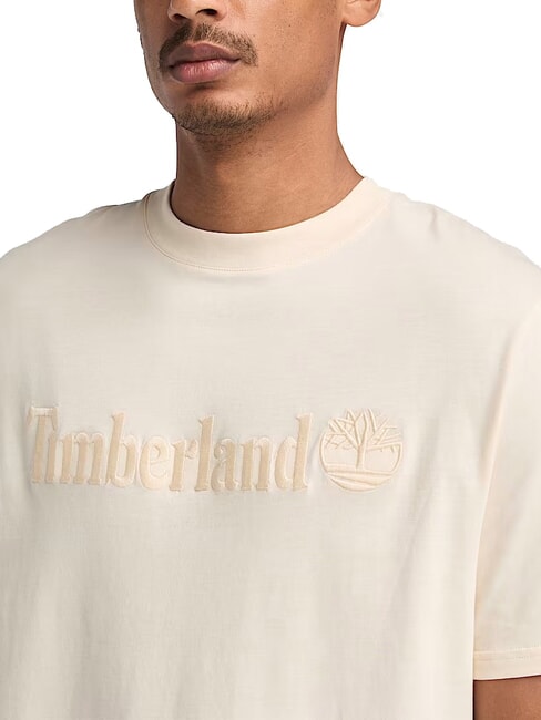 EMBROIDERY TONAL Tricou din bumbac fum alb - tricou