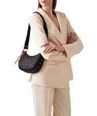 BORBONESE COLETTE Mini geanta de umar negru / natural op - Genți femei - 6