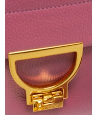 COCCINELLE ARLETTIS SIGNATURE Geanta din piele cu bareta de umar pulpă roz - Genți femei - 3