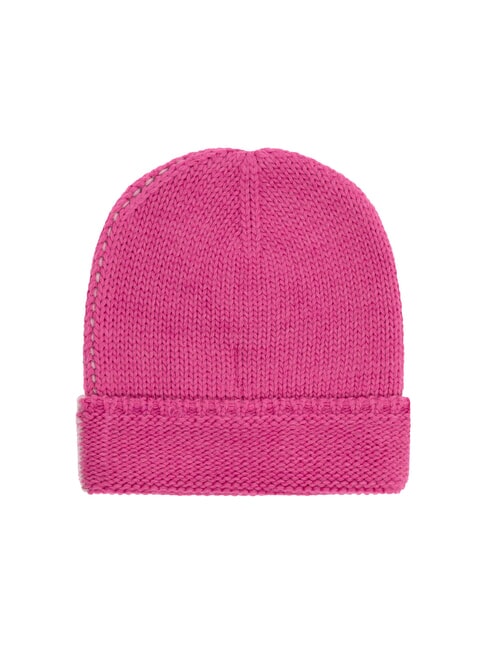 ARTHUR Pălărie bicoloră cu manșetă floare trandafirie-framboi - Căciuli