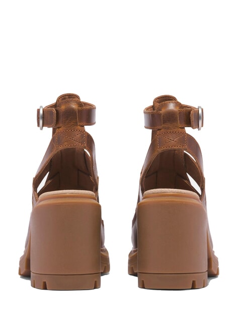 ALLINGTON Sandale inalte din piele rugină cu bob plin - Pantofi femei