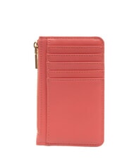 LOVE MOSCHINO METALLIC LOGO Suport plat pentru carduri cu portmonee coral - Portofele femei - 2