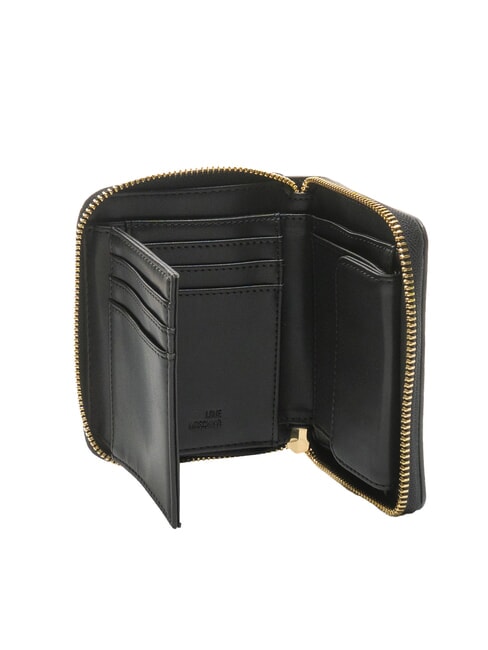 METALLIC LOGO Portofel mediu cu fermoar negru - Portofele femei